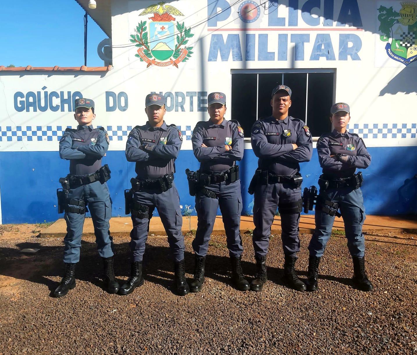 Gaúcha do Norte recebe reforço policial com a chegada de cinco novos membros da PM